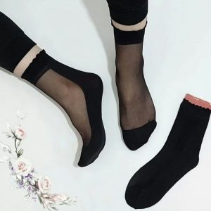جوراب مچی شیشه ای زنانه نیم ساق - کفی قایقی خنک و تابستانه فری سایز